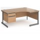 Contract Cantilever Ergonomic Desk with Two Drawer Pedestal